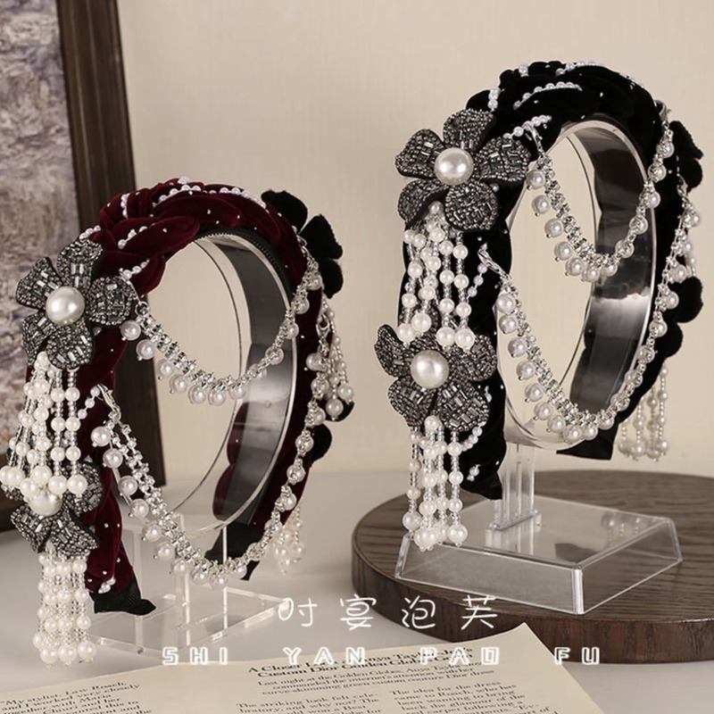 ที่คาดผมกำมะหยี่ลายดอกไม้สไตล์ - Good Floral & Wedding Decor Supply บทวิจารณ์และราคา